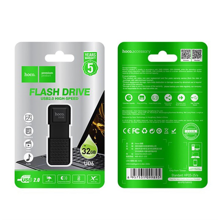 USB Hoco UD6 4/8/16/32/64GB, tốc độ cao, lưu trữ tốt, tương thích nhiều thiết bị | BigBuy360 - bigbuy360.vn