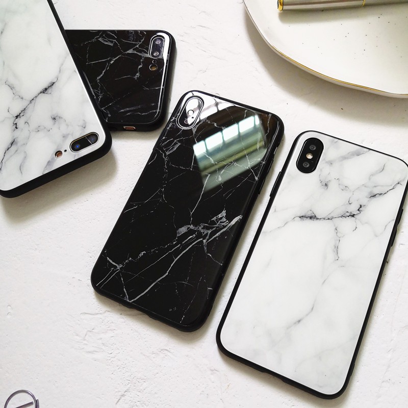 ốp lưng iphone điện thoại 7plus 12 vân đá lưng kính cho các dòng iphone 6 7 8 7plus 8plus x xr xs max 11 promax k189