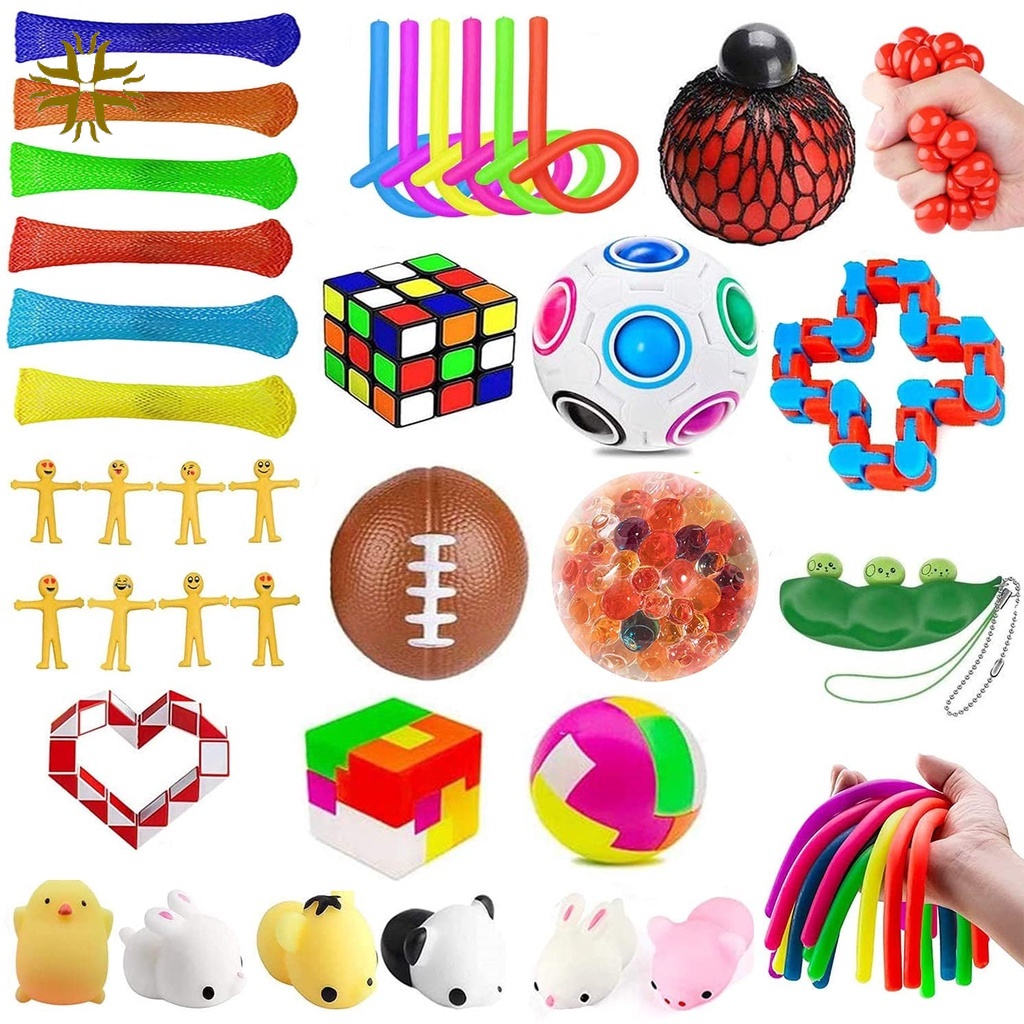 36Pc Fidget Toy Packs, Cheap Fidget Sensory Toys Set, for Sensory Toy Box for Kids Adults / Autism Gift / Party Christmas Birthday JP3