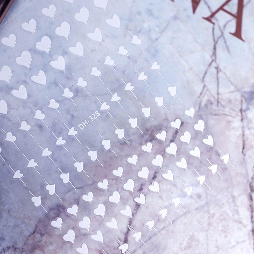 Miếng Dán Trang Trí Móng Tay Hình Trái Tim Hoạt Hình Màu Đen DIY