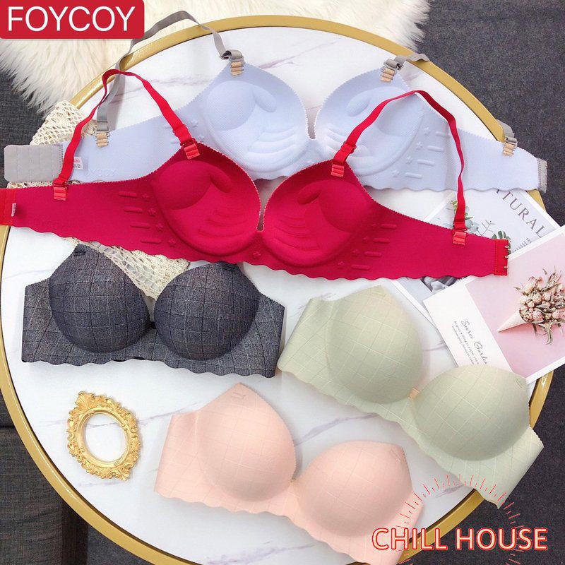 Áo Ngực Su Muối Tiêu Hiệu FOYCOY Họa Tiết Kẻ Ô Vuông Thông Hơi Nâng Ngực Bàn Tay A 04 - CHILL HOUSE