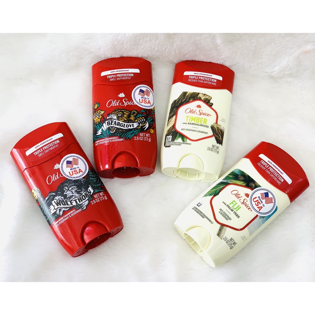Lăn Sáp khử mùi Old Spice 73g Bearglove I Wolfthorn I Timber I Fiji