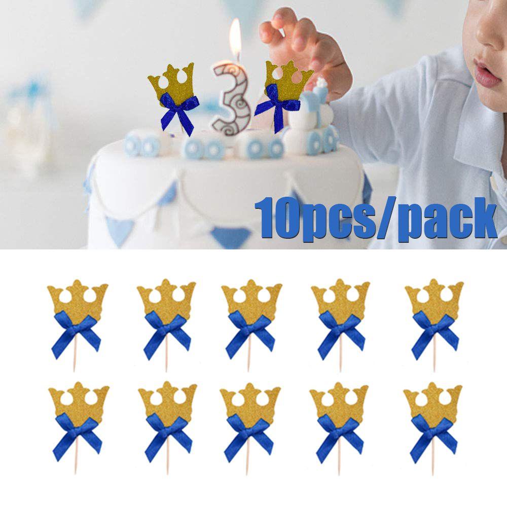 Topper Trang Trí Bánh Kem Hình Vương Miện Hoàng Tử Bé
