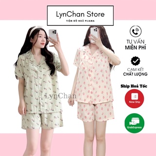Pijama [THANH LÝ] Quần Cộc Mềm Mịn Họa tiết cute gấu thoáng mát mùa hè mát lạnh bộ ngủ hình hoa quả LYNCHAN02