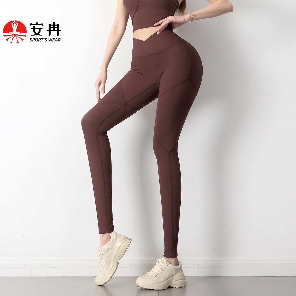 Quần legging thể thao ANRAN ôm dáng nâng mông dành cho chạy bộ tập yoga