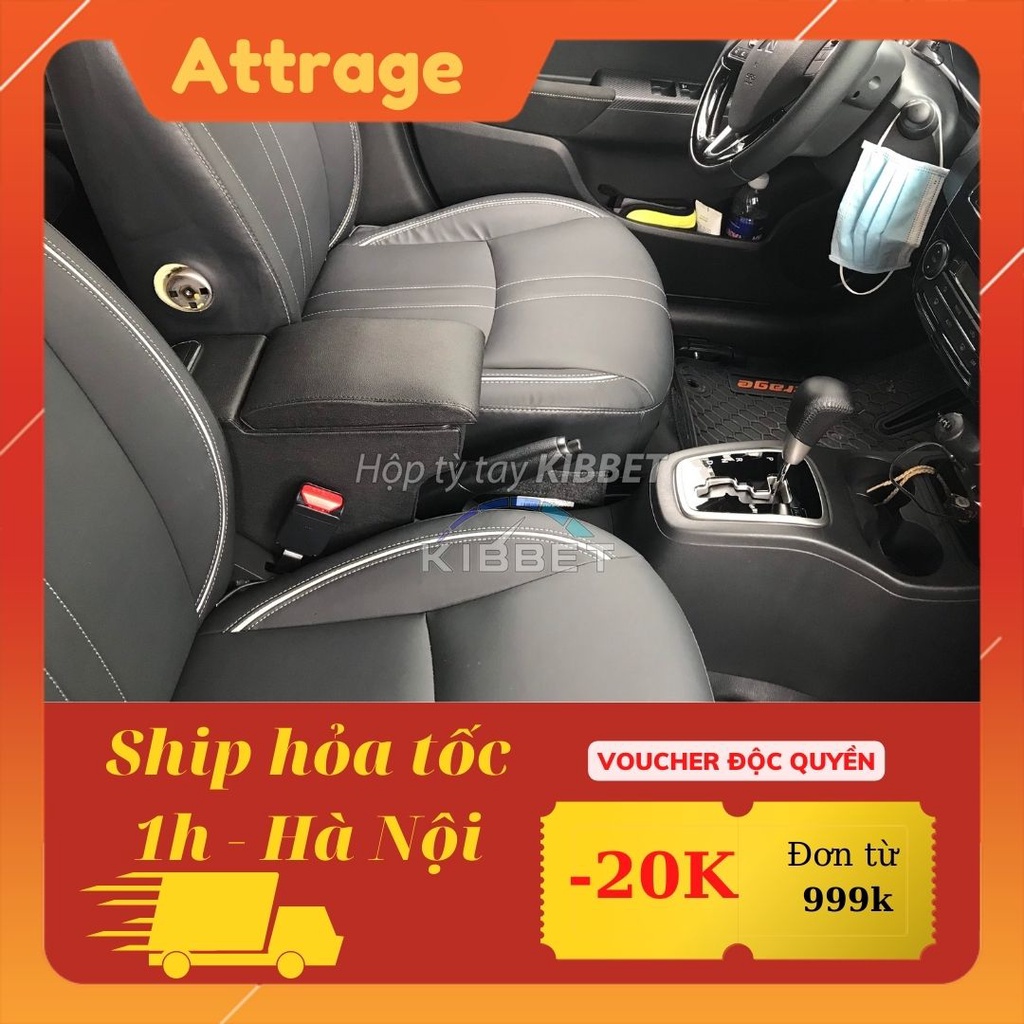 ☘️SẴN HÀNG☘️Hộp tỳ tay Attrage Kibbet – Bệ tì tay không khoan vít loại 1490 chuẩn theo xe, không cho Fadil Xpander i10