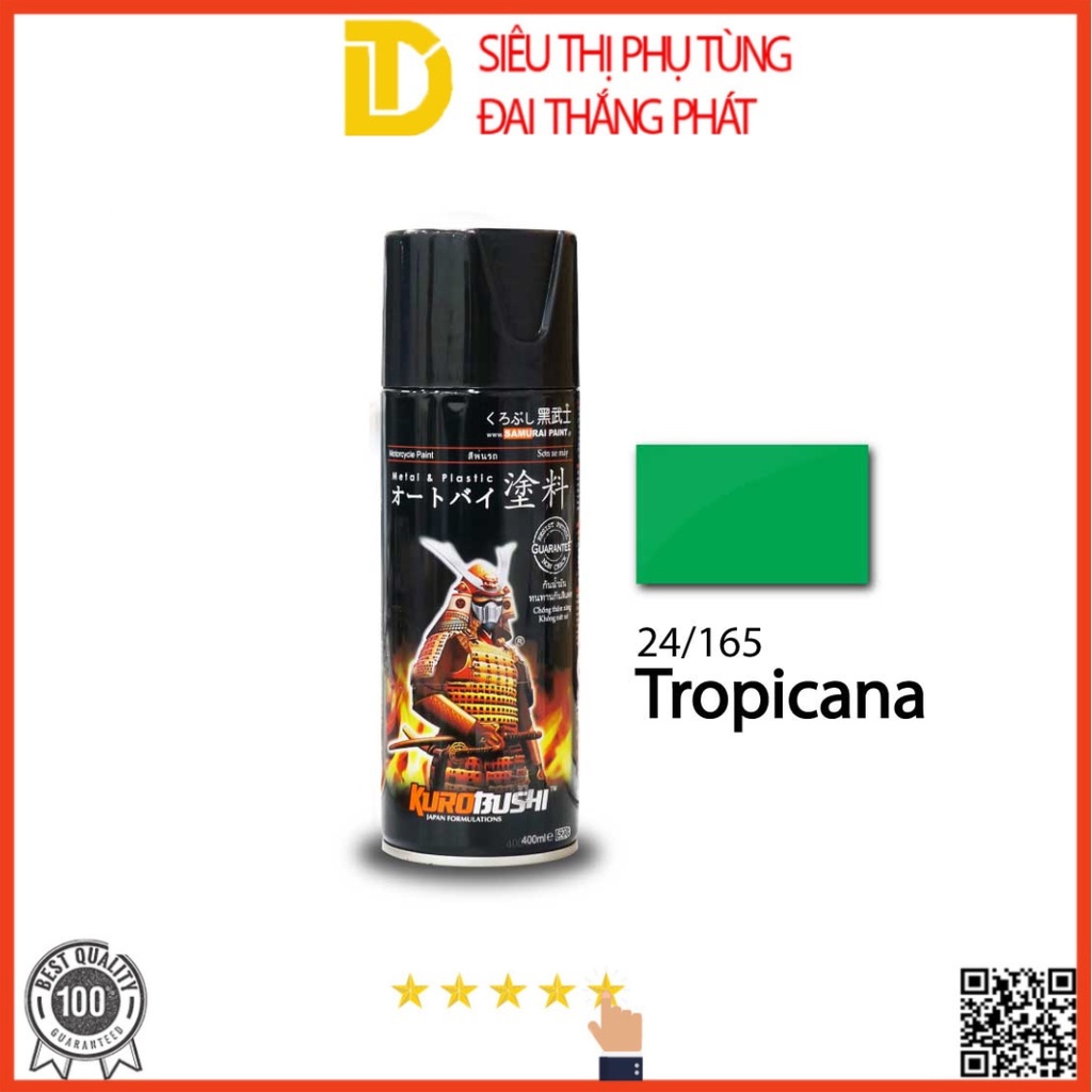 Sơn Samurai sơn xịt xe máy 24/165 MÀU XANH LÁ TROPICANA