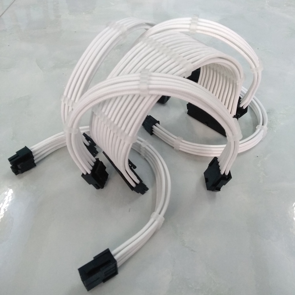 Lược kẹp dây nguồn bọc lưới nối dài, lược cố định dây nguồn máy tính mix màu Teflon 18AWG bằng Acrylic 4PIN, 6P 8P,24PIN
