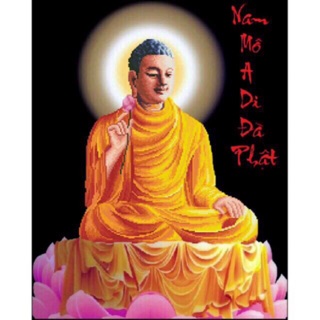 Tranh thêu chữ thập 5d phật a di đà kt 54x66cm tn2765