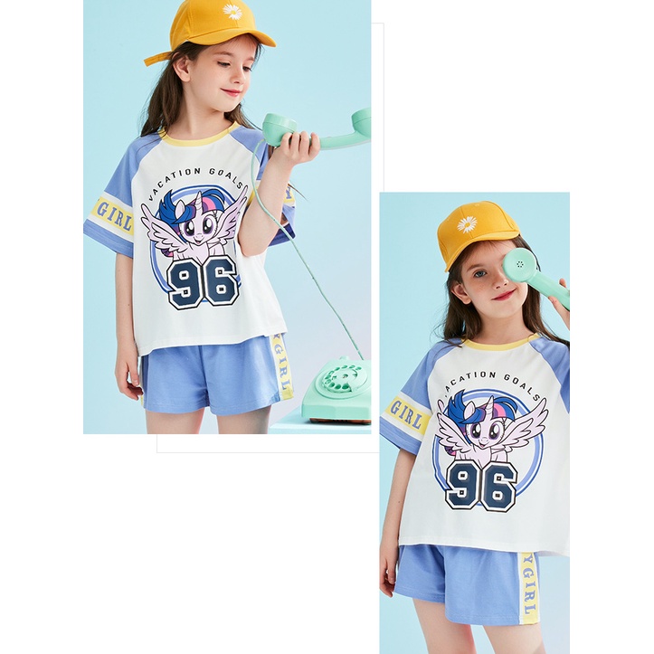 Bộ quần áo cho bé gái Familylove - Set quần áo trẻ em cực năng động Unicorn chất liệu cotton 100% co giãn thoáng mát