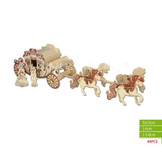 Mô hình lắp ráp gỗ 3D xe 4 ngựa