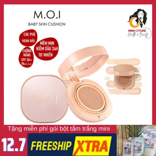 Phấn nước Baby Cushion MOI che khuyết điểm, kiềm dầu mỏng mịn (mua ngay để nhận quà tặng)