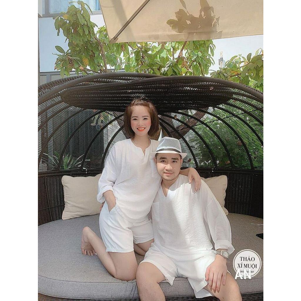 Sét gia đình 3 món trắng quần sooc hàng đẹp