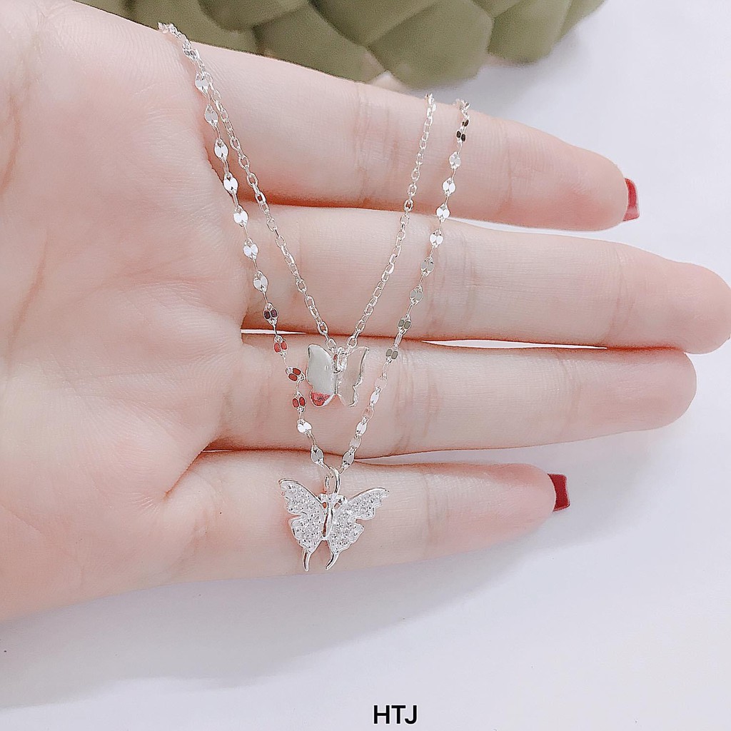 Dây Chuyền Bạc Nữ Bướm Dây Đôi - Minh Canh Jewelry