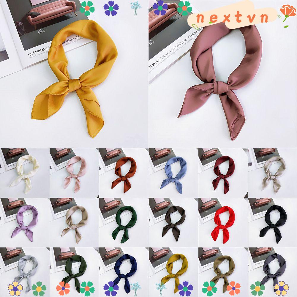 Khăn Quàng Cổ Hình Vuông Màu Trơn Phong Cách Cổ Điển Cho Nữ