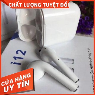 Tai nghe bluetooth i12 tws 5.0 đế sạc cảm ứng vân tay