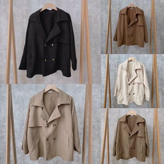 Áo khoác Vest Blazer nâu be kem đen nude (ảnh thật)