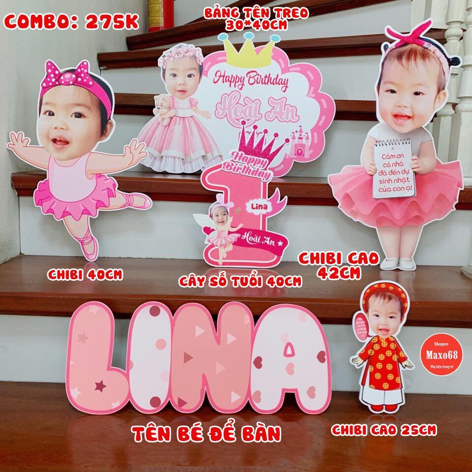 Chibi sinh nhật cho bé gái - Nhiều mẫu