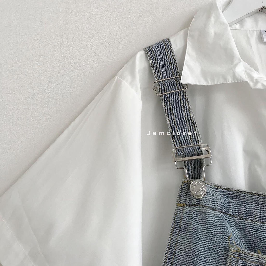 Áo sơ mi tay ngắn nữ JEMCLOSET kiểu dáng mặc đi làm màu trắng đơn giản bassic Parel - 1776