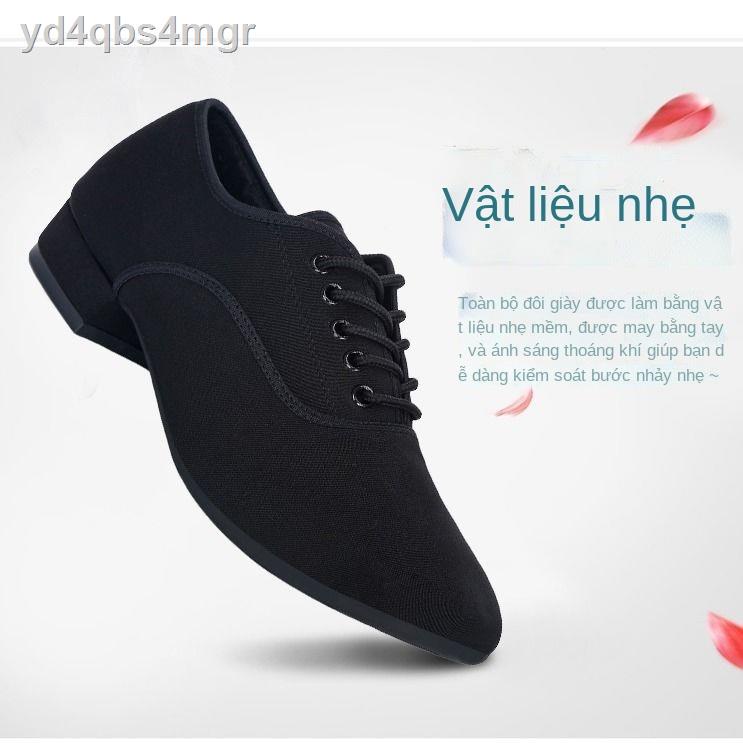 ☼ ﺴ㍿Giày khiêu vũ hiện đại nam đế mềm thấp Latin vuông tiêu chuẩn quốc gia đi bộ nhanh waltz