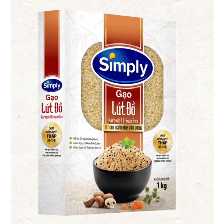 Gạo Lứt Đồ Simply - Hộp 1kg