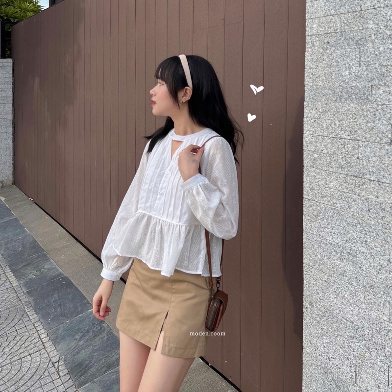 Chân váy xẻ 2 lớp có quần trong Bora