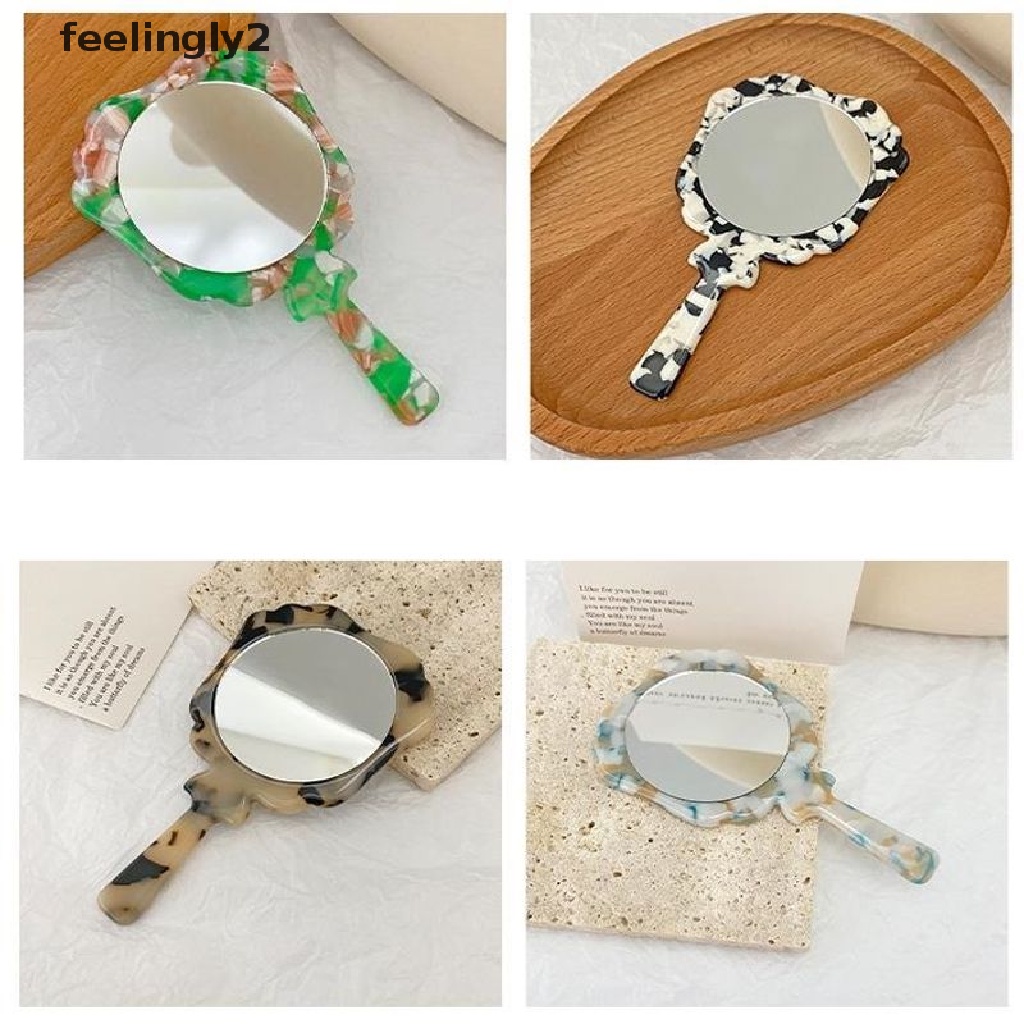 1 Tấm Gương Trang Điểm Acetate Cầm Tay Nhỏ Gọn Dành Cho Nữ