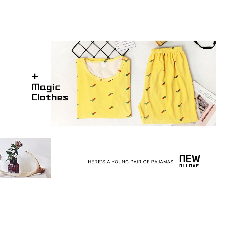 xiaohan korea loose short sleeve sleepwear women's pajama sets motif female cute print large size thin nightwear | BigBuy360 - bigbuy360.vn
