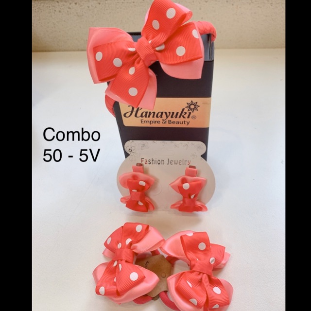 Combo Bờm + Nơ + Kẹp tóc vô cùng đáng yêu (hàng handmade) dành cho bé gái 💖💖💖