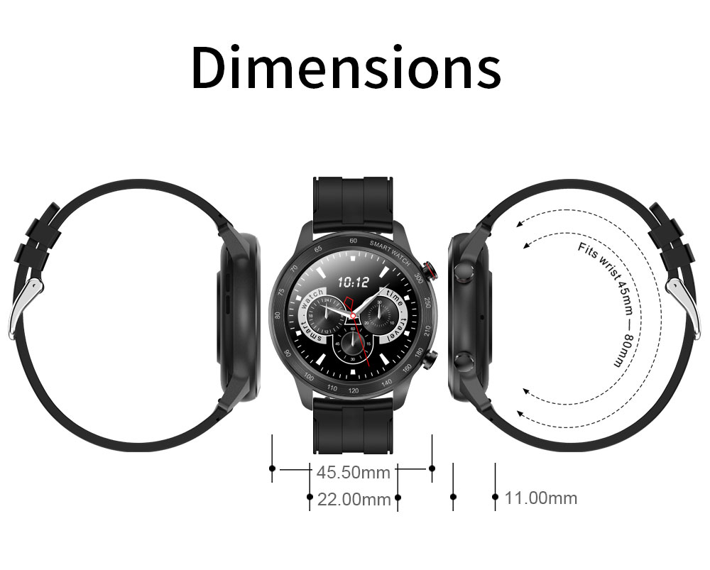 Lykry Smart Watch MX5 Round Screen Bluetooth Call IP68 Waterproof Long Standby Heart Rate Blood Oxygen Monitoring Fitness Tracker 1.3 inch