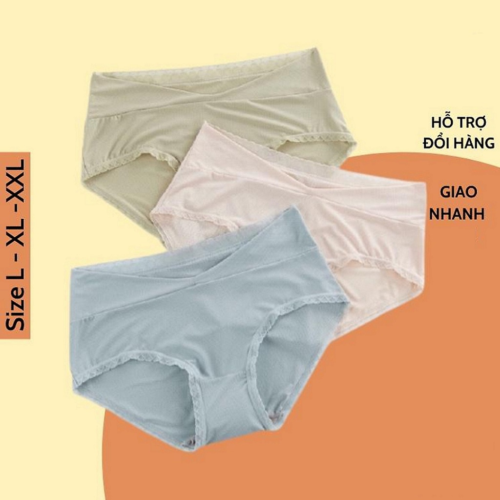 Quần lót bầu sau sinh cạp chéo thông hơi, đỡ bụng, nâng mông, thoải mái cho mẹ bầu
