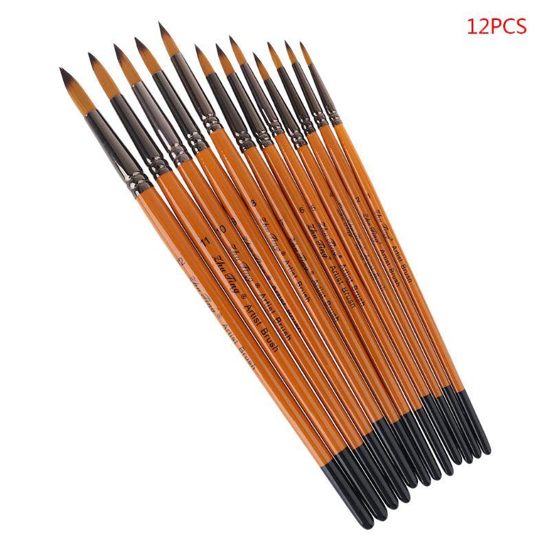 Set 12 cọ vẽ màu nước chuyên nghiệp