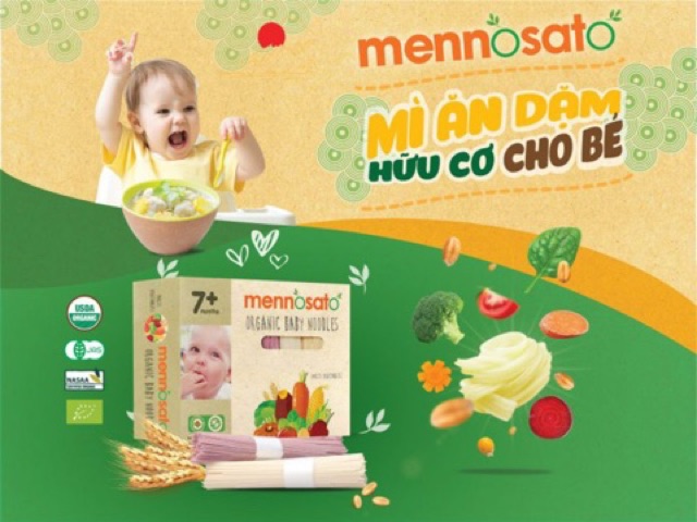 [TÁCH LẺ] Mì ăn dặm rau củ hữu cơ Mennosato cho bé 7m+ (Date 10/2023)