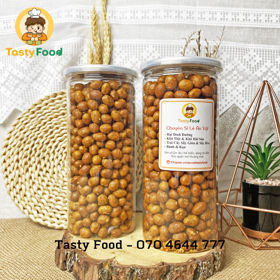 600G Đậu Phộng Da Cá Tỏi Ớt Tasty Food | Hàng chất lượng thượng hạng | HOÀN ĐỔI 100% nếu không như mô tả