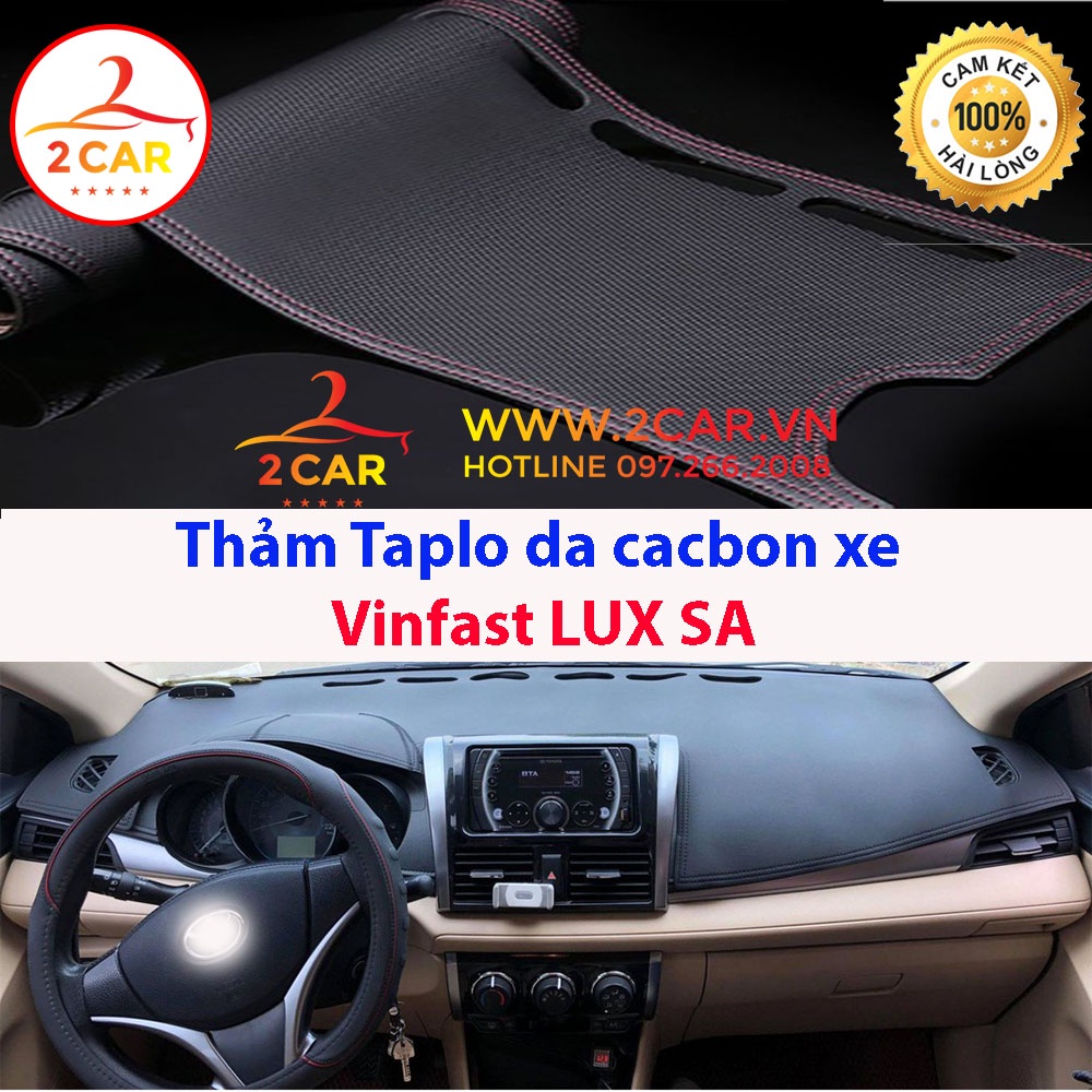 Thảm Taplo Da Carbon Xe Vinfast Lux SA 2020-2022, chống nóng tốt, chống trơn trượt, vừa khít theo xe