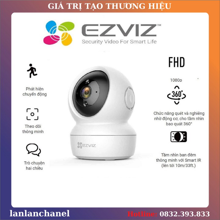 Camera IP WiFi Ezviz C6N 1080P, Đàm Thoại 2 Chiều, Phát Hiện Chuyển Động + Tặng Kèm Thẻ Nhớ Tùy Chọn