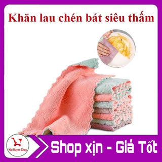 Combo 10 Khăn Lau Ly Chén Bát Đa Dụng Siêu Thấm Hút Sợi Vải - Khăn Lau Tay Lau Bếp Mềm Mại