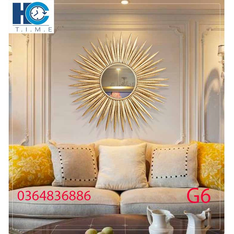 Gương treo tường trang trí nghệ thuật decor G6 kích thước 75x75 cm