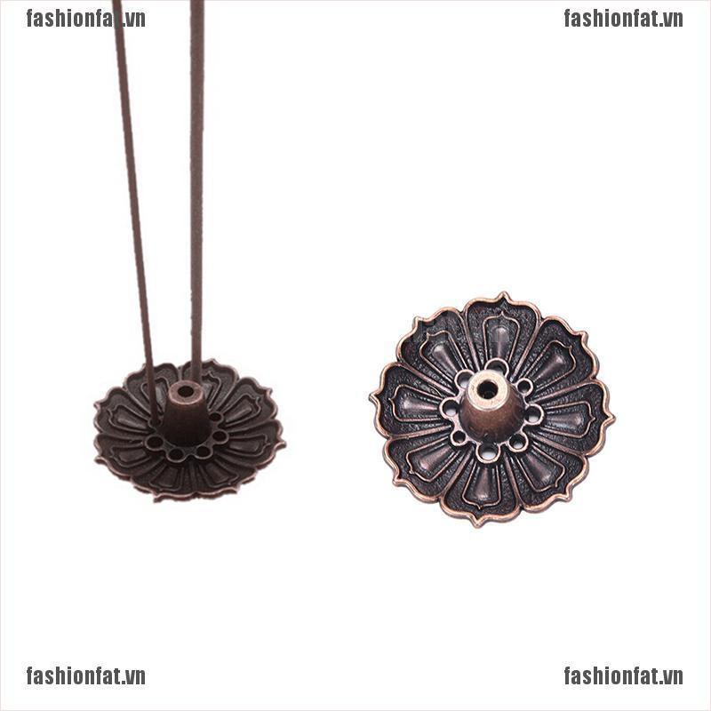 [Iron] 9 Holes Lotus Incense Burner Holder Flower Statue Censer Plate For Sticks&Cone J, [VN]