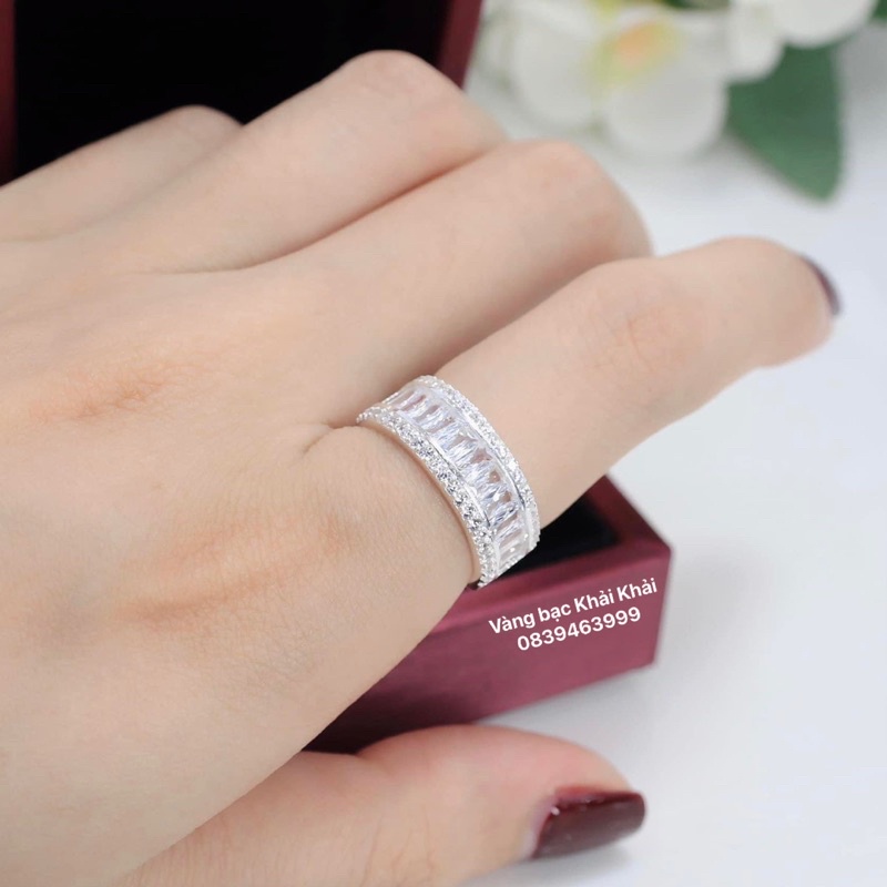 Nhẫn nữ đính đá cao cấp , dày dặn - Vàng bạc Khải Khải