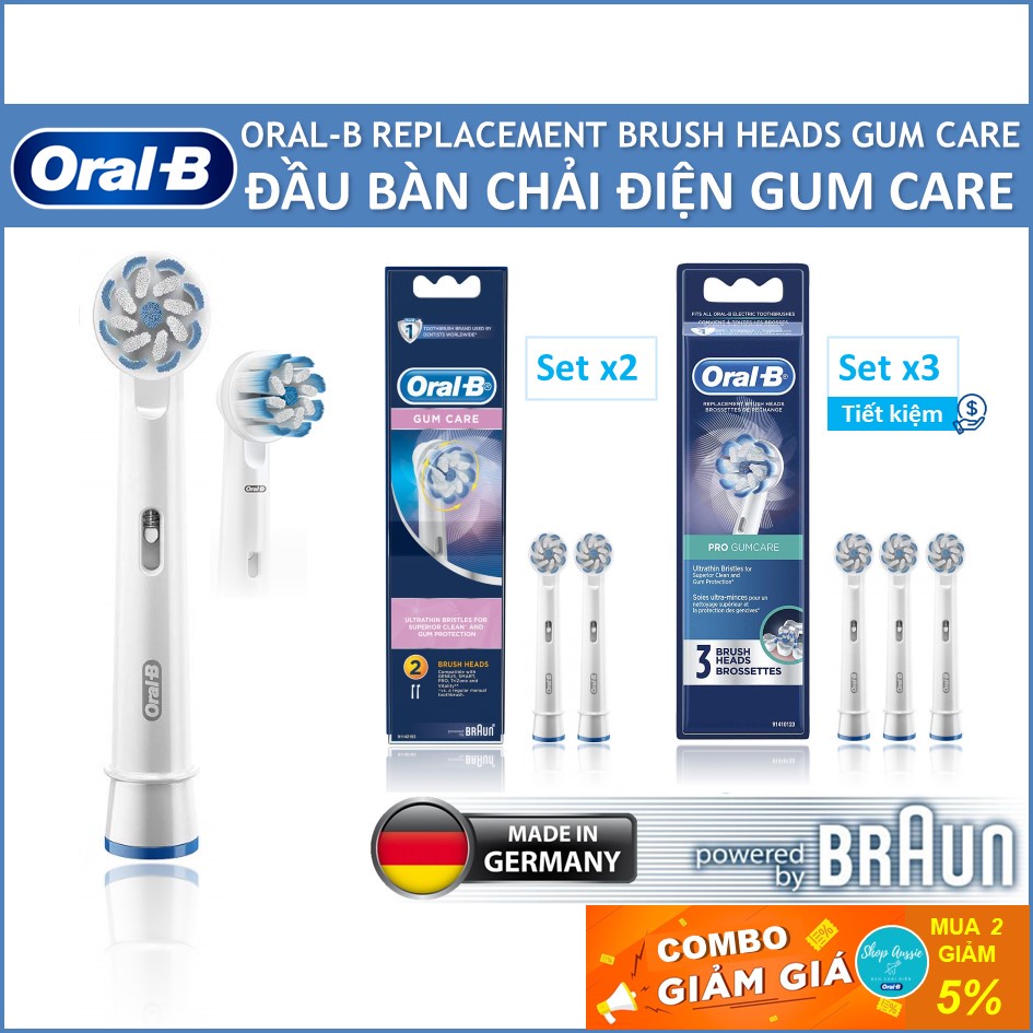 Đầu Bàn Chải Điện Oral-B Braun Cho Người Lớn - Đủ Loại Đầu Thay Thế Bàn Chải Oral-B, Vỉ 2,3,4,5