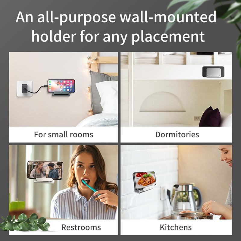 Bộ đế giữ điện thoại dán tường Baseus Wall Mounted Metal Holder đa năng chất liệu hợp kim kẽm sáng bóng cực kỳ chắc chắn