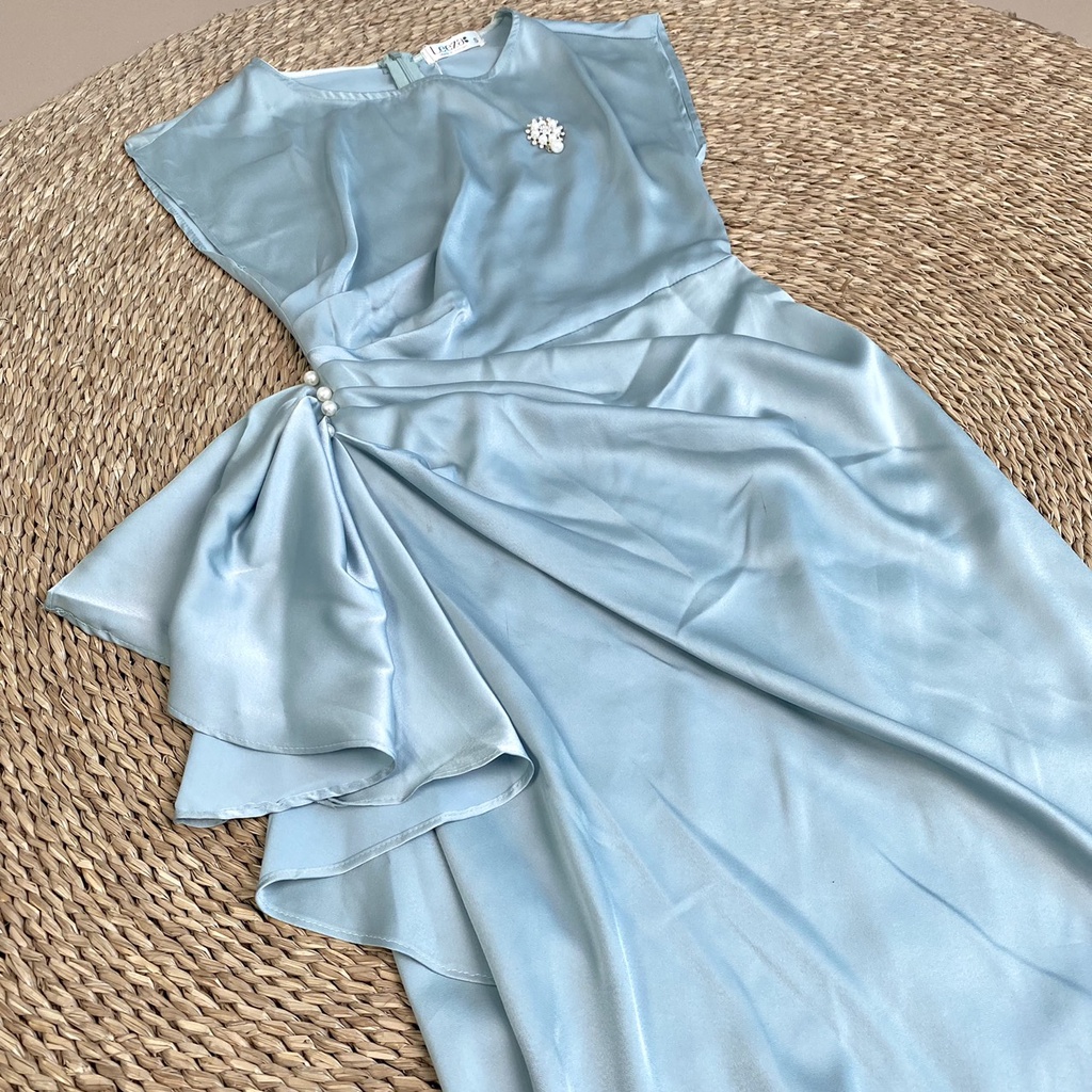 Đầm Body Cách Điệu Dự Tiệc Màu Xanh Ngọc LeeZa Váy Sát Nách Nữ TKV3456