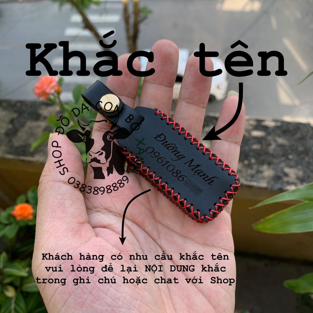 Bao Da Chìa Khóa Remote Pitech chống trộm, keyfob Pi V1 và V2  handmade da thật