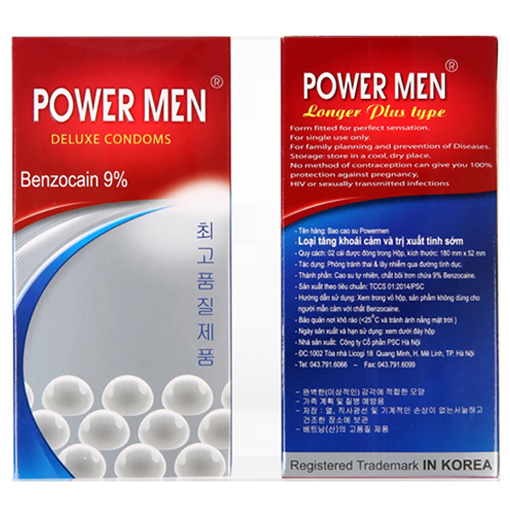 Bao cao su gân gai POWER MEN tăng khoái cảm kéo dài thời gian chống xuất tinh sớm gel bôi trơn bcs có gai