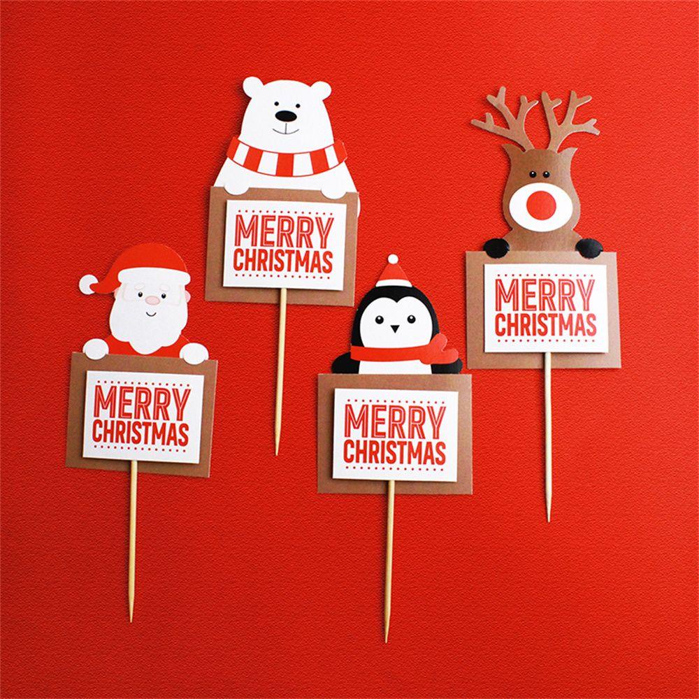 Mioshop 10 Que Cắm Trang Trí Bánh Kem Hình Ông Già Noel