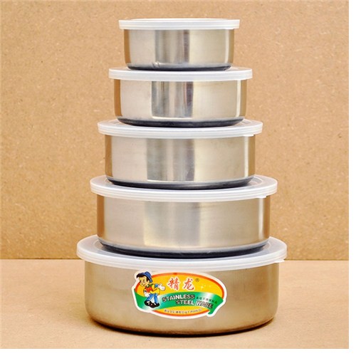 BỘ 5 BÁT INOX CÓ NẮP ĐẬY