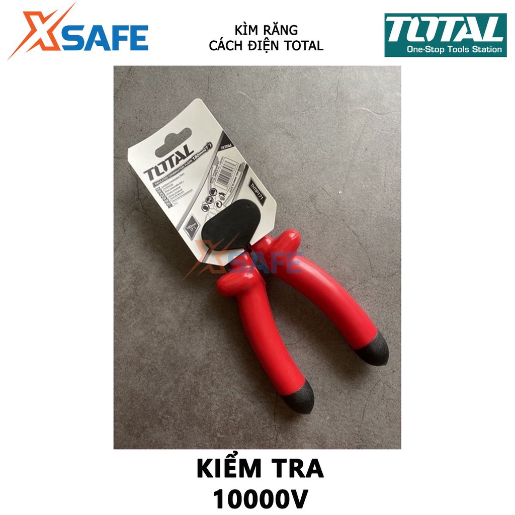 Kìm răng cách điện TOTAL Kềm cách điện 2 kích thước 7-8 inch, kiểm tra 10000V, độ bền cao, chống ăn mòn - [XSAFE]