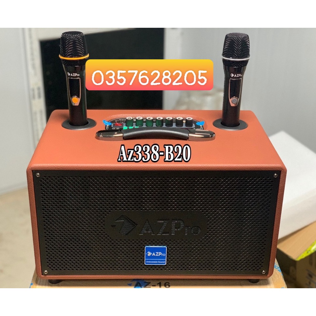 Loa Kéo karaoke AZPRO AZ- 338 Mới 2022, Loa xách tay karaoke AZPro AZ-338
