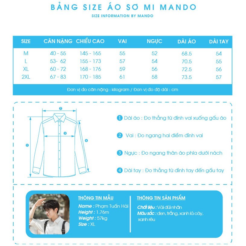 Áo Sơ Mi Cổ Tàu Nam MANDO Form Rộng Vải Đũi Dài Tay Kiểu Dáng Basic Thời Trang Hàn Quốc ACT01-SHT014 | BigBuy360 - bigbuy360.vn